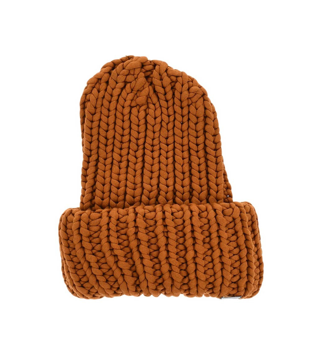 Brown Knitted Beanie Cap 1