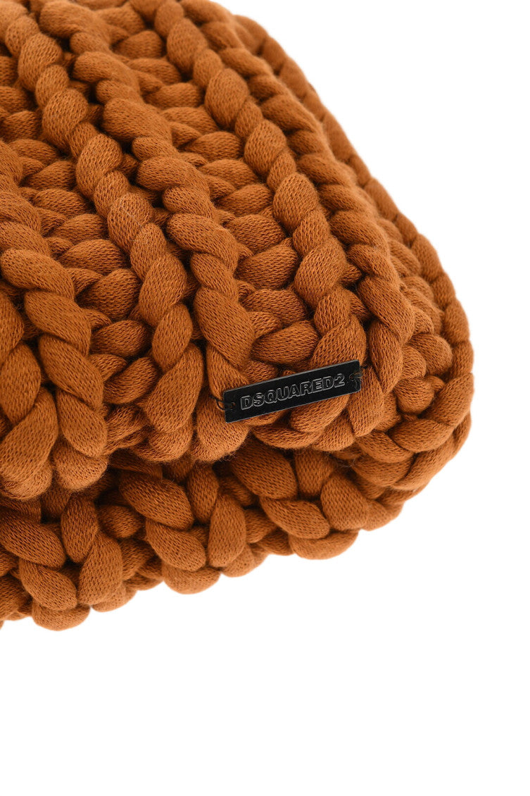 Brown Knitted Beanie Cap 2