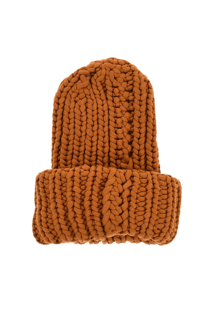 Brown Knitted Beanie Cap 3