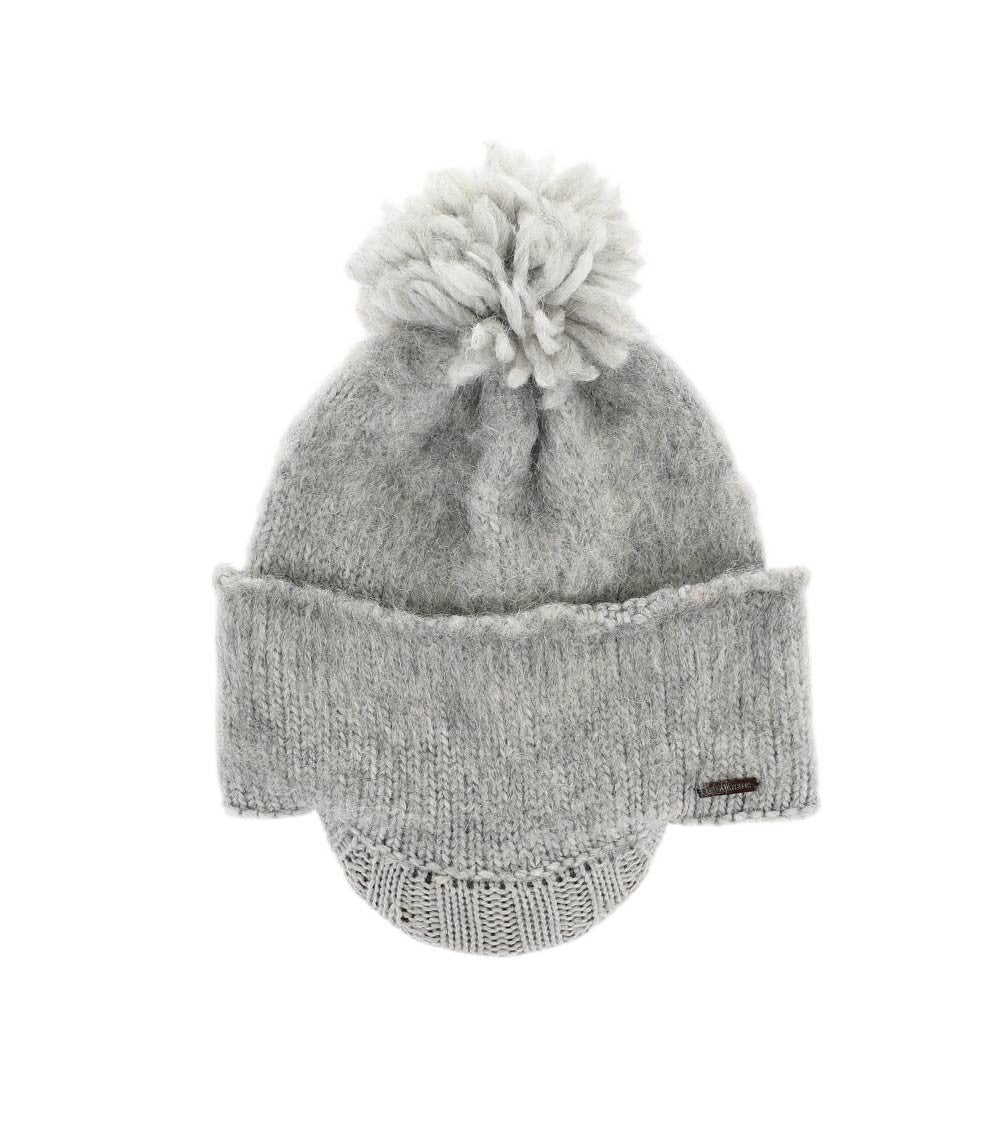 Grey Wool-Blend Beanie With Visor 1