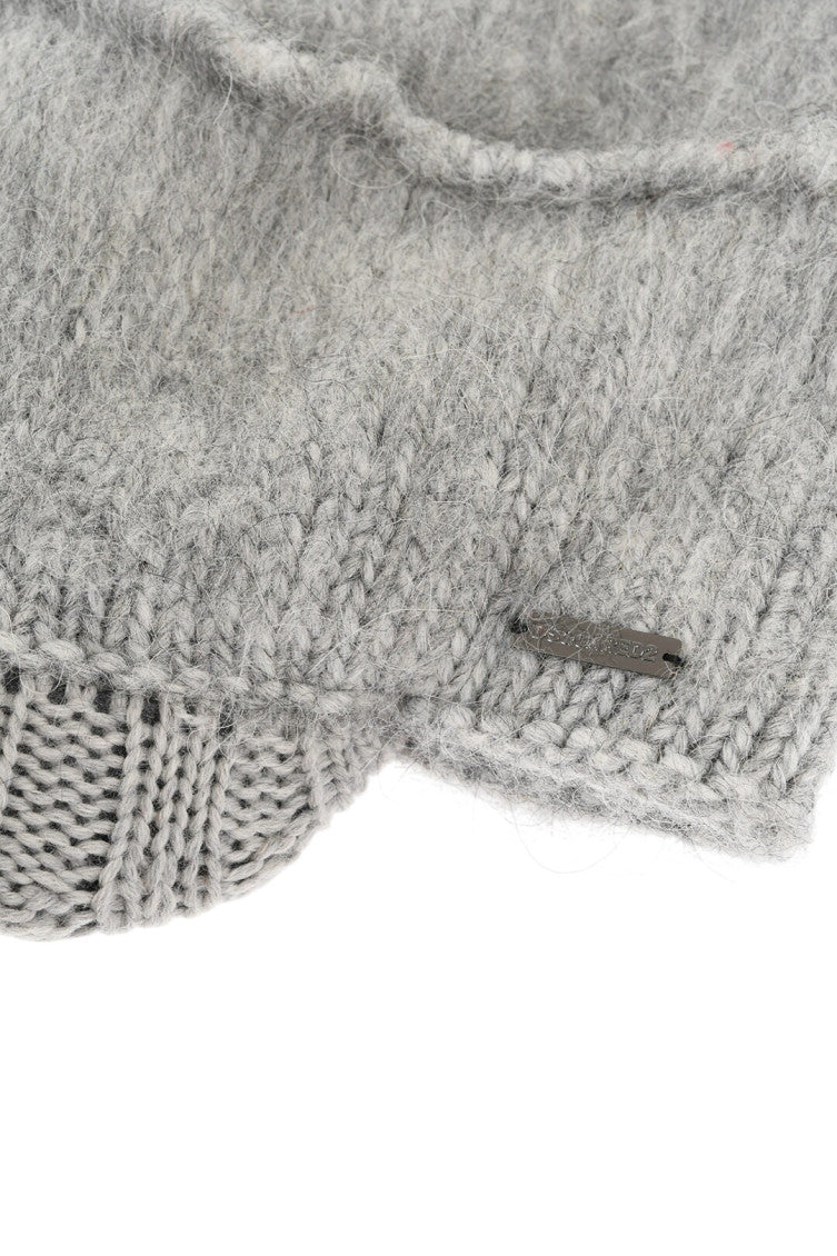 Grey Wool-Blend Beanie With Visor 4