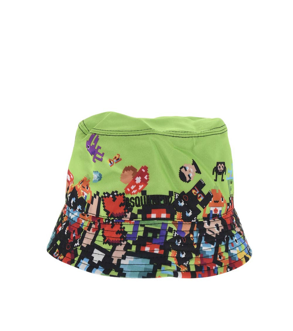 Green Printed Bucket Hat 1