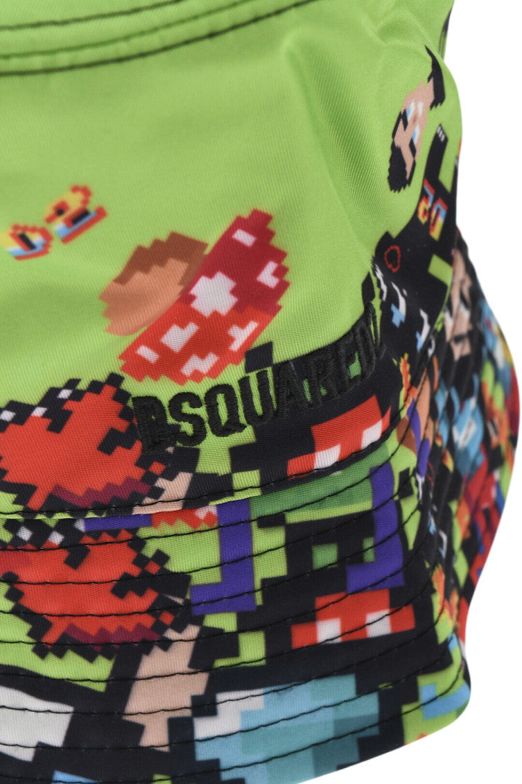 Green Printed Bucket Hat 2