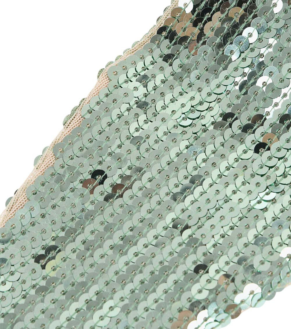 Green Sequin Embellished Scarf 2