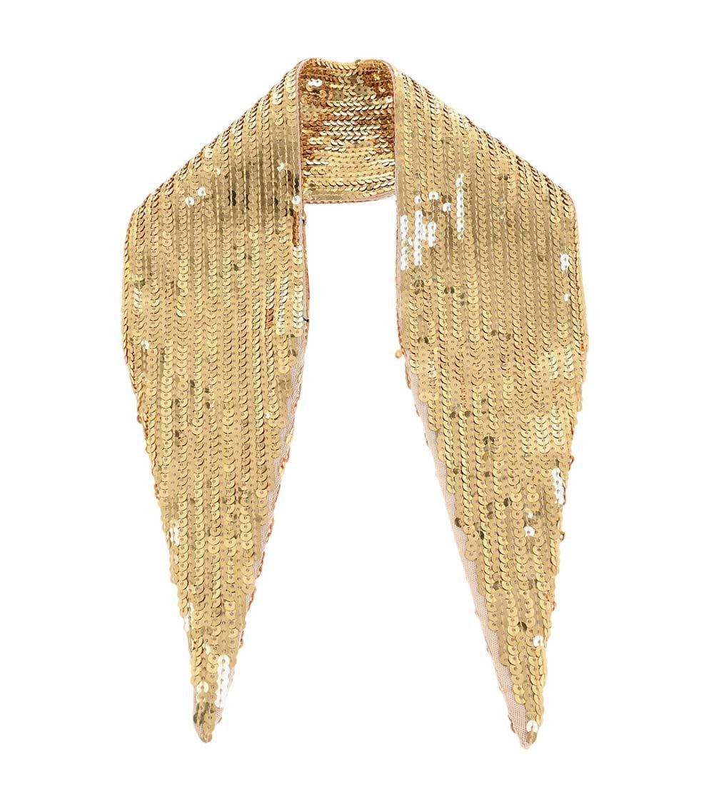 Golden Sequin Embellished Scarf 1