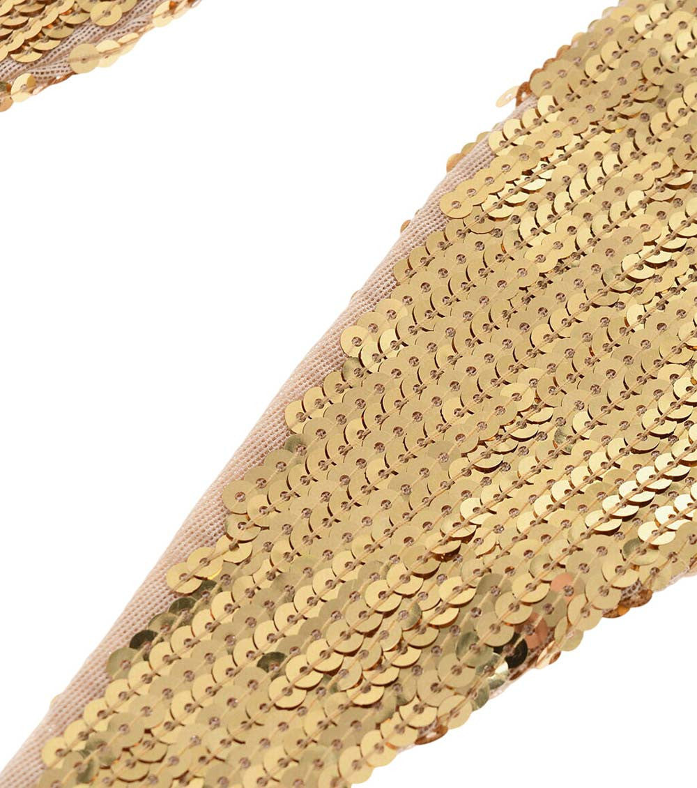 Golden Sequin Embellished Scarf 2