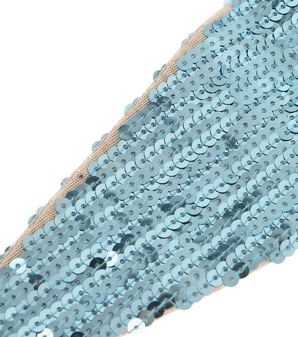 Sky Blue Sequin Embellished Scarf 2