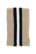 Beige Contrasting Band Stripes Scarf 1