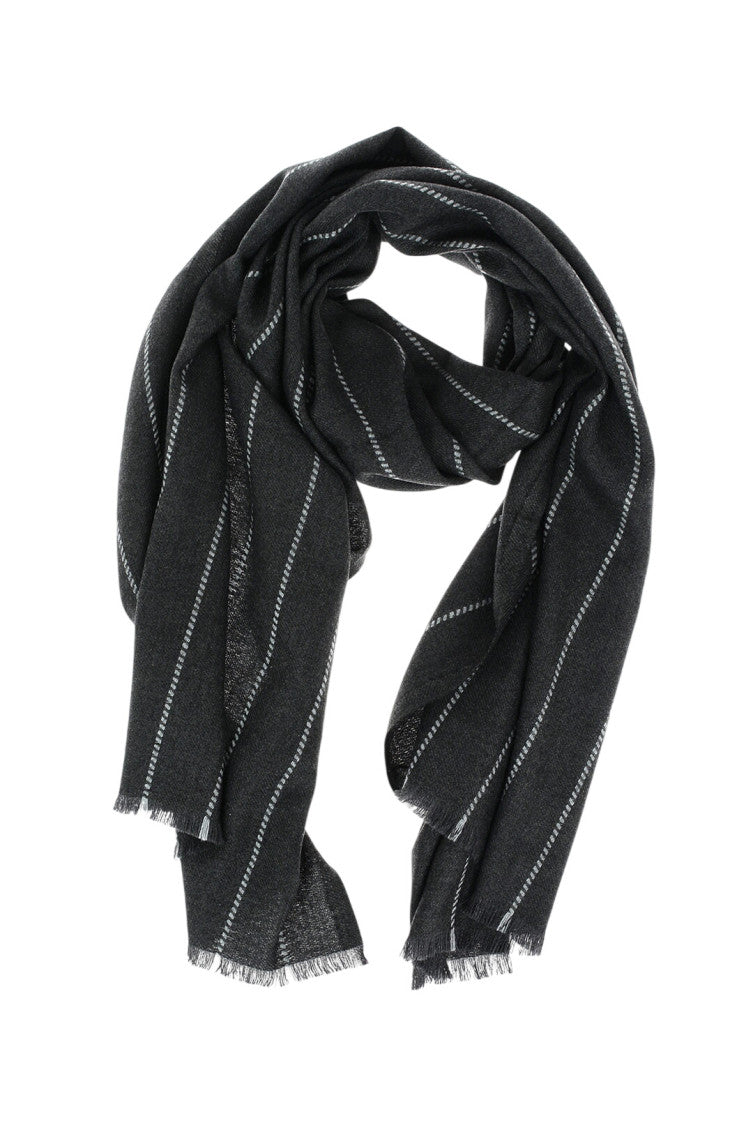 Dark Grey Stripes Scarf 2