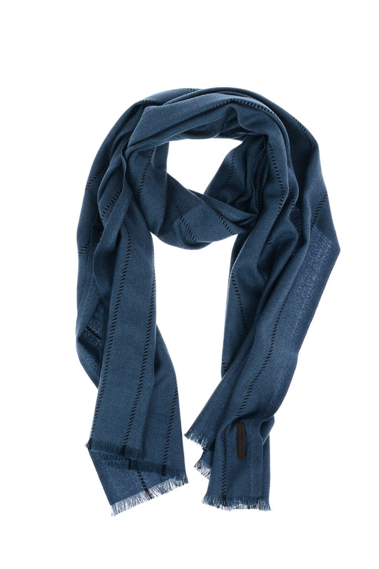 Dark Blue Stripes Scarf 2