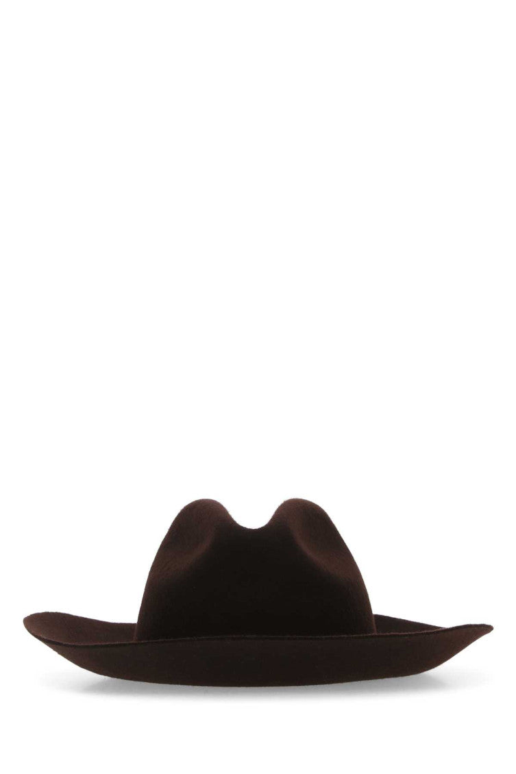 Dark Brown Felt Fedora Hat 1