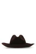 Dark Brown Felt Fedora Hat 1