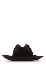 Dark Brown Felt Fedora Hat 1