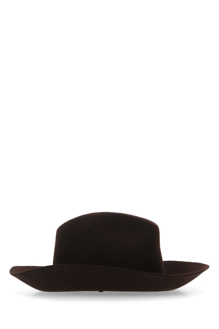 Dark Brown Felt Fedora Hat 2