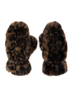 Brown Leopard Pattern Mitten Gloves 1