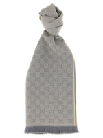 Grey GG Wool Scarf 1