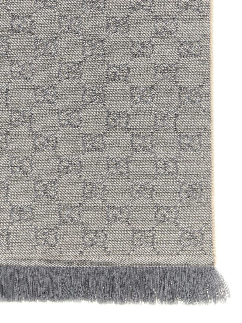 Grey GG Wool Scarf 2