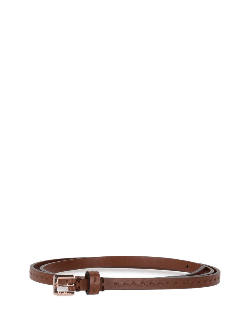 Brown Logo Buckle Belt 1