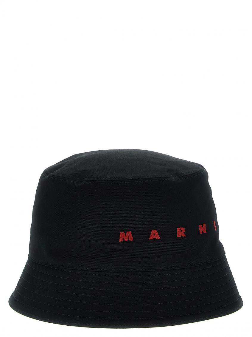 Black Logo Embroidery Bucket Hat 3