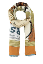 Orange Printed Scarf 1