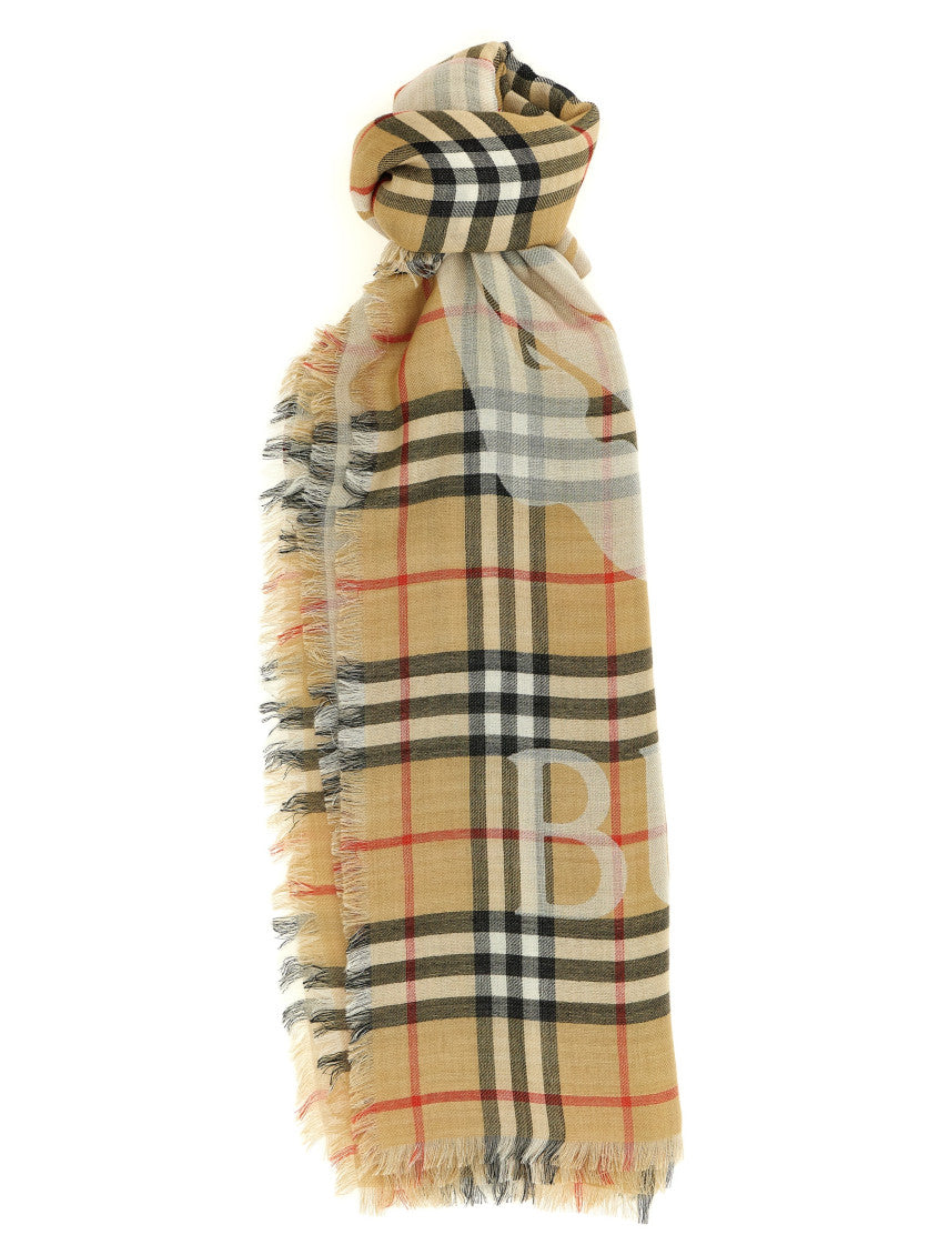 Beige Check Scarves 1