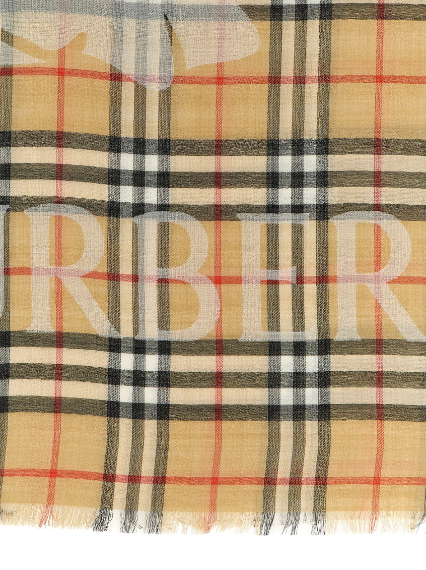 Beige Check Scarves 2