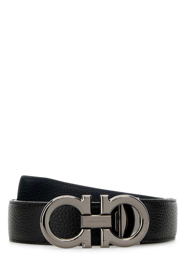 Black Leather Reversible Belt 1