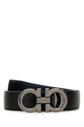 Black Leather Reversible Belt 1