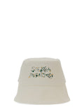 White Embroidered Bucket Hat 1