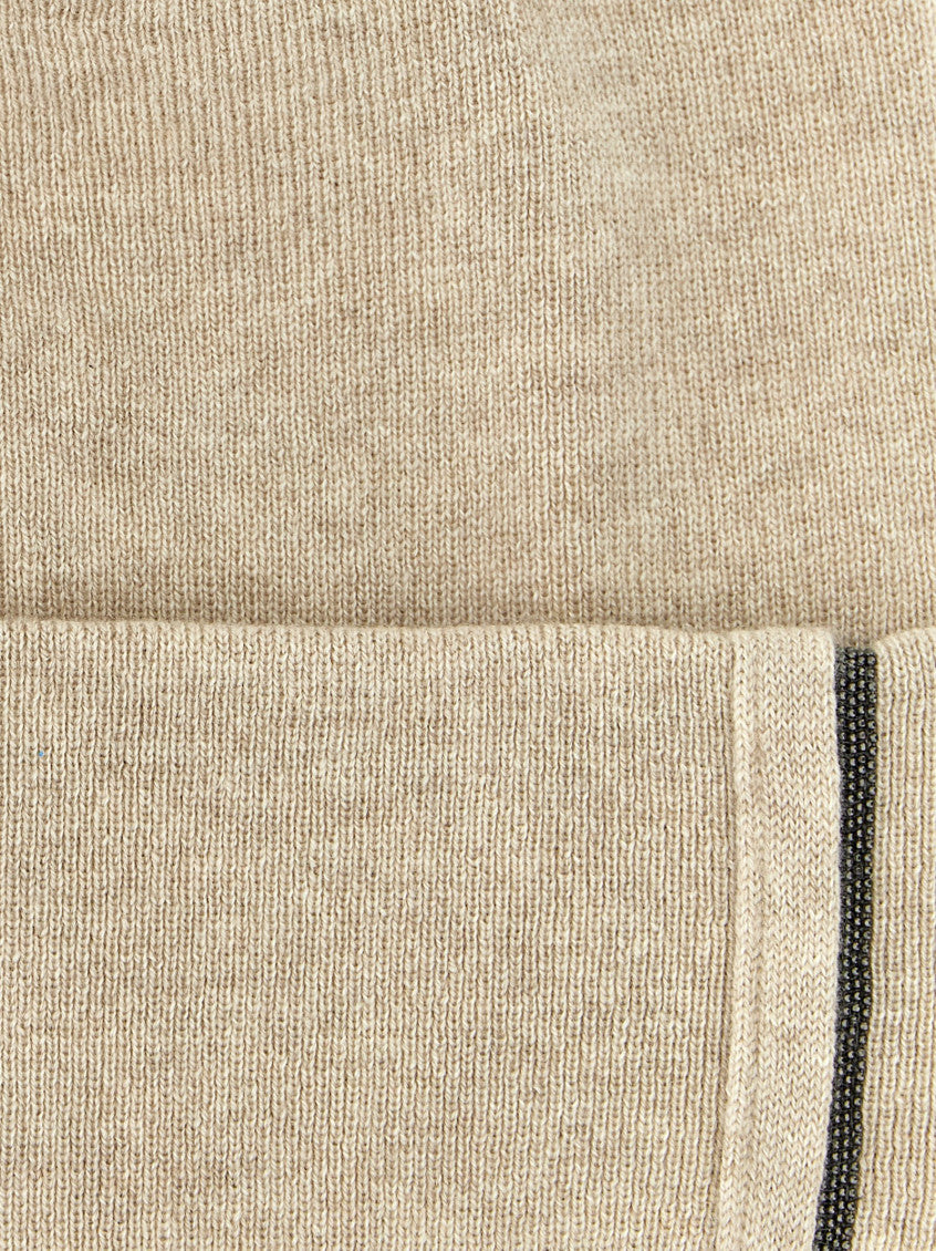 Beige Monile Beanie Hat 3