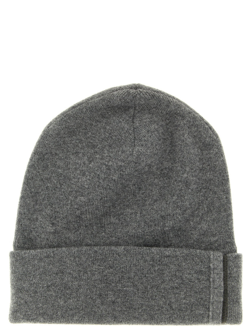 Grey Monile Beanie Hat 1