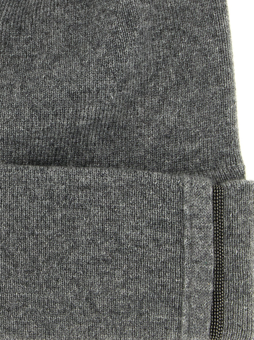 Grey Monile Beanie Hat 3