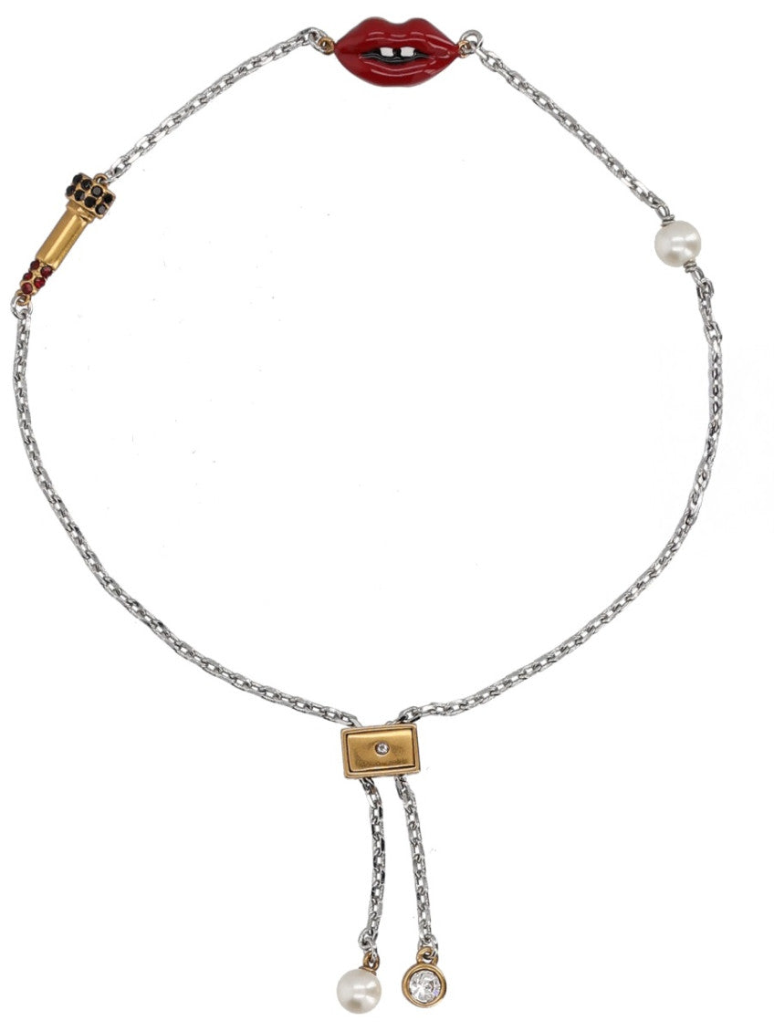 Silver Lips Slider Bracelet 1