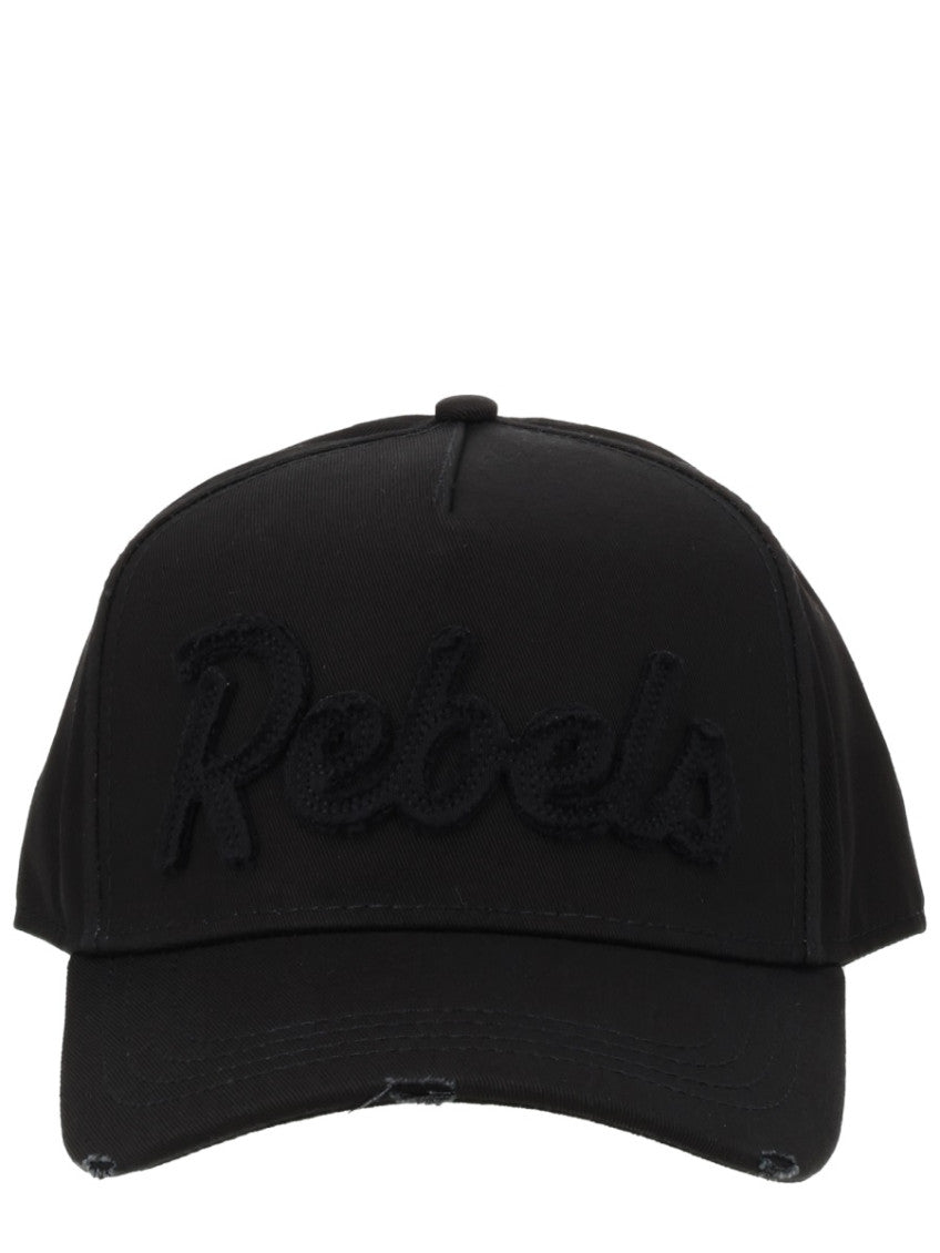 Black Embroidered Baseball Hat 1