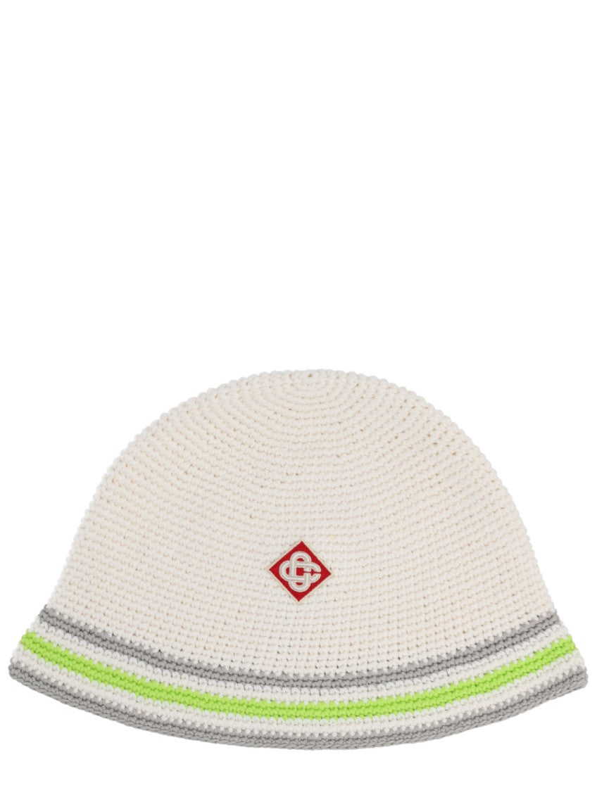White Logo Bucket Hat 1