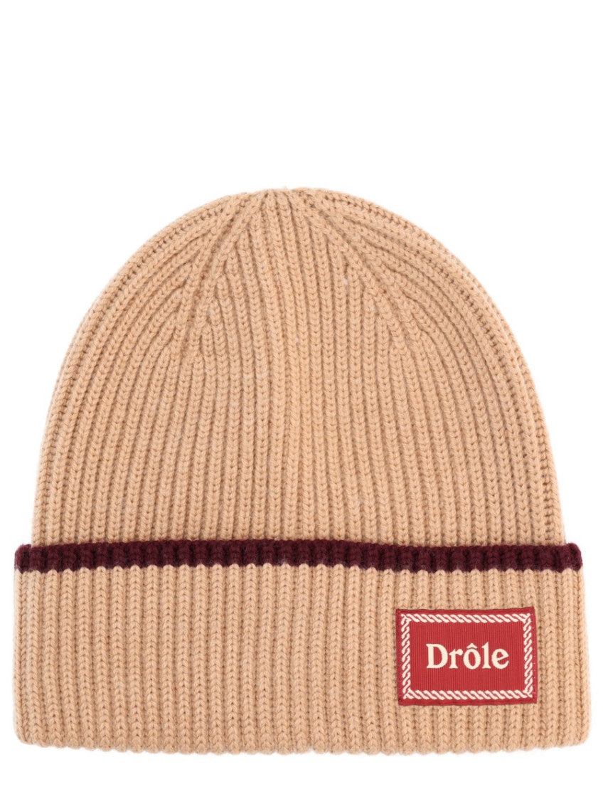 Beige Logo Beanies Hat 1