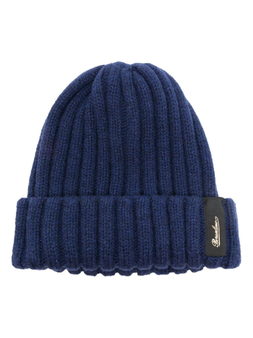 Blue Textured Logo Beanie Cap 1