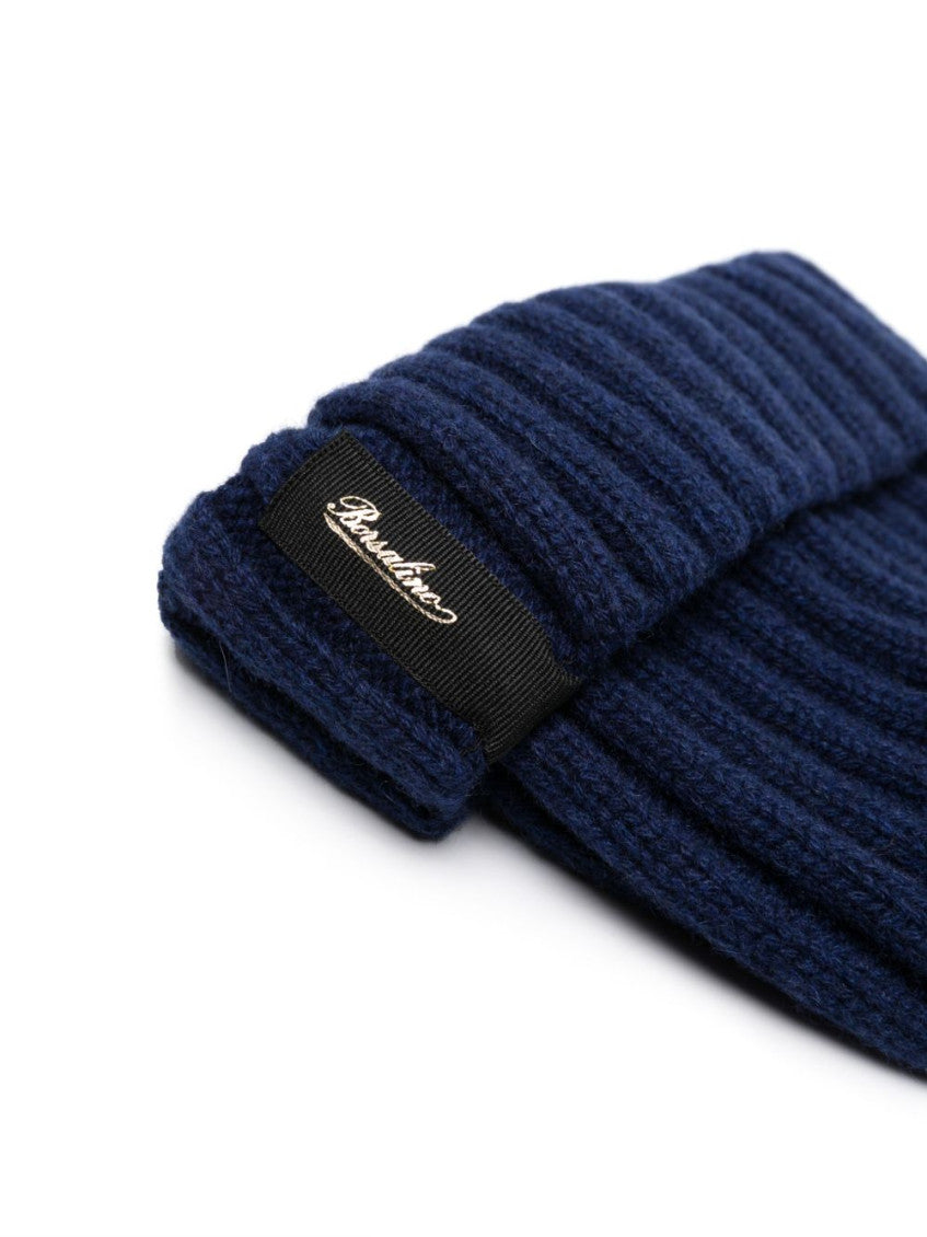 Blue Textured Logo Beanie Cap 2
