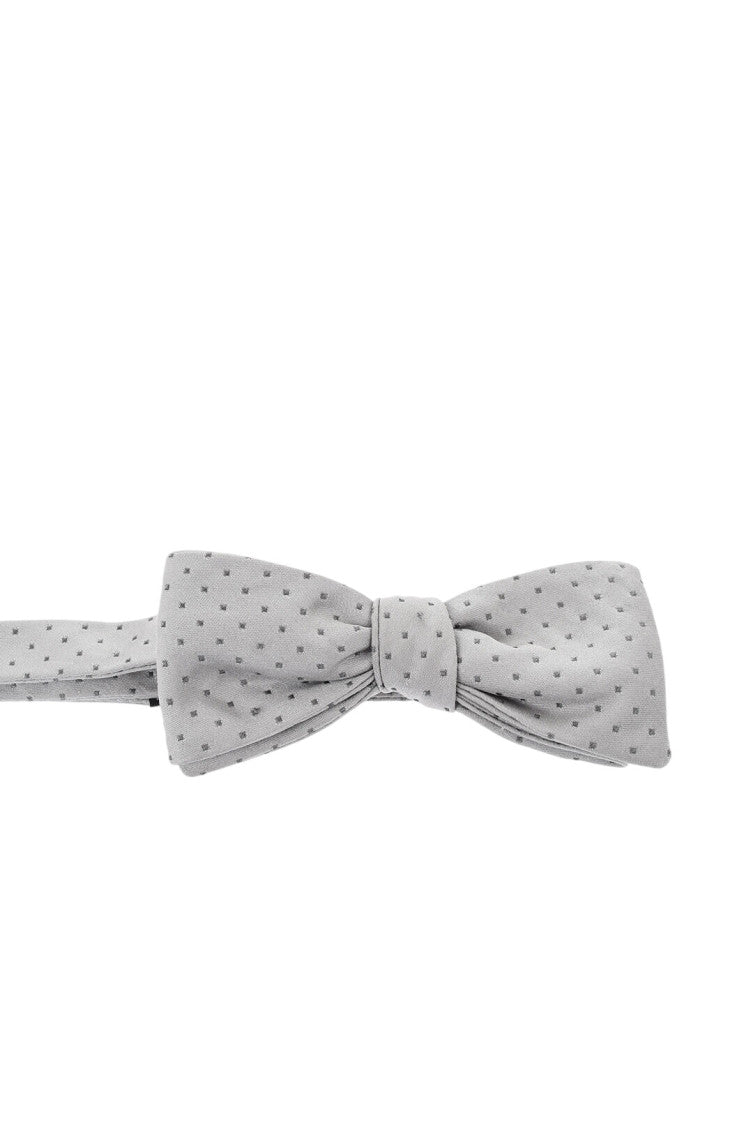 Grey Polka Dot Bow Tie 1