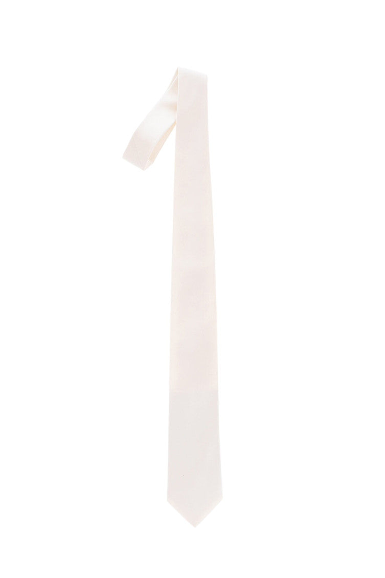 Off White Solid Tie 1