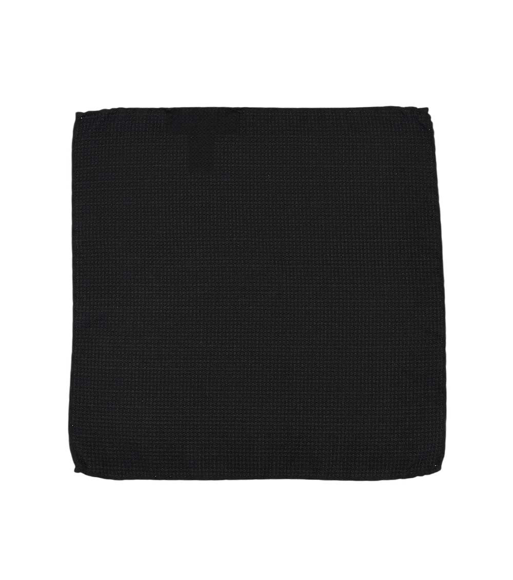 Black Solid Pocket Square 1