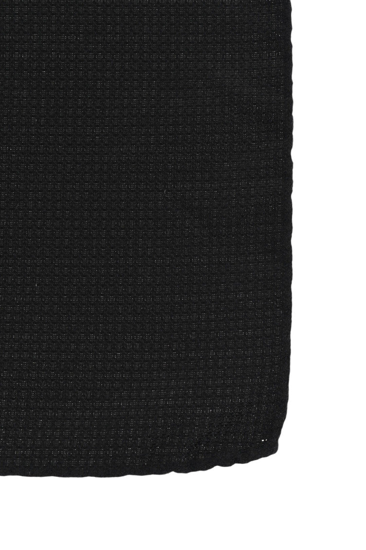 Black Solid Pocket Square 2