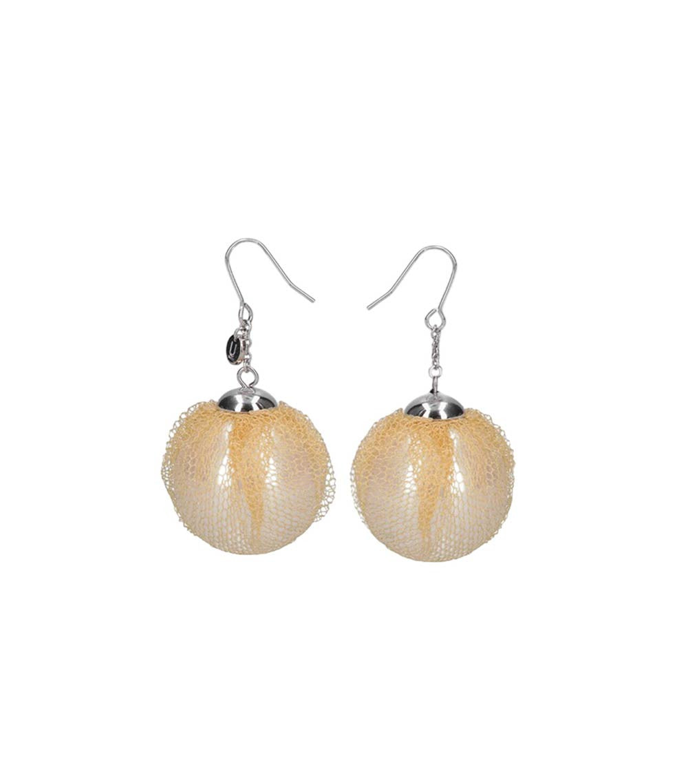 Yellow Tulle Drop Earrings 2
