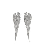 Silver Wings Strass Drop Earrings 1