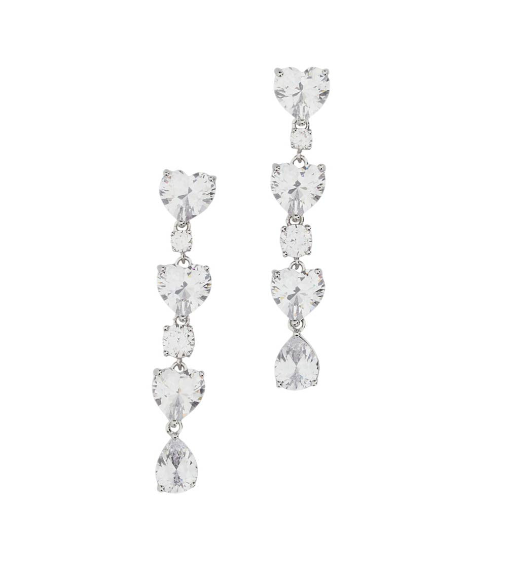 Silver Crystal Drop Earrings 1