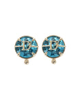 Blue Logo Stud Earrings 1