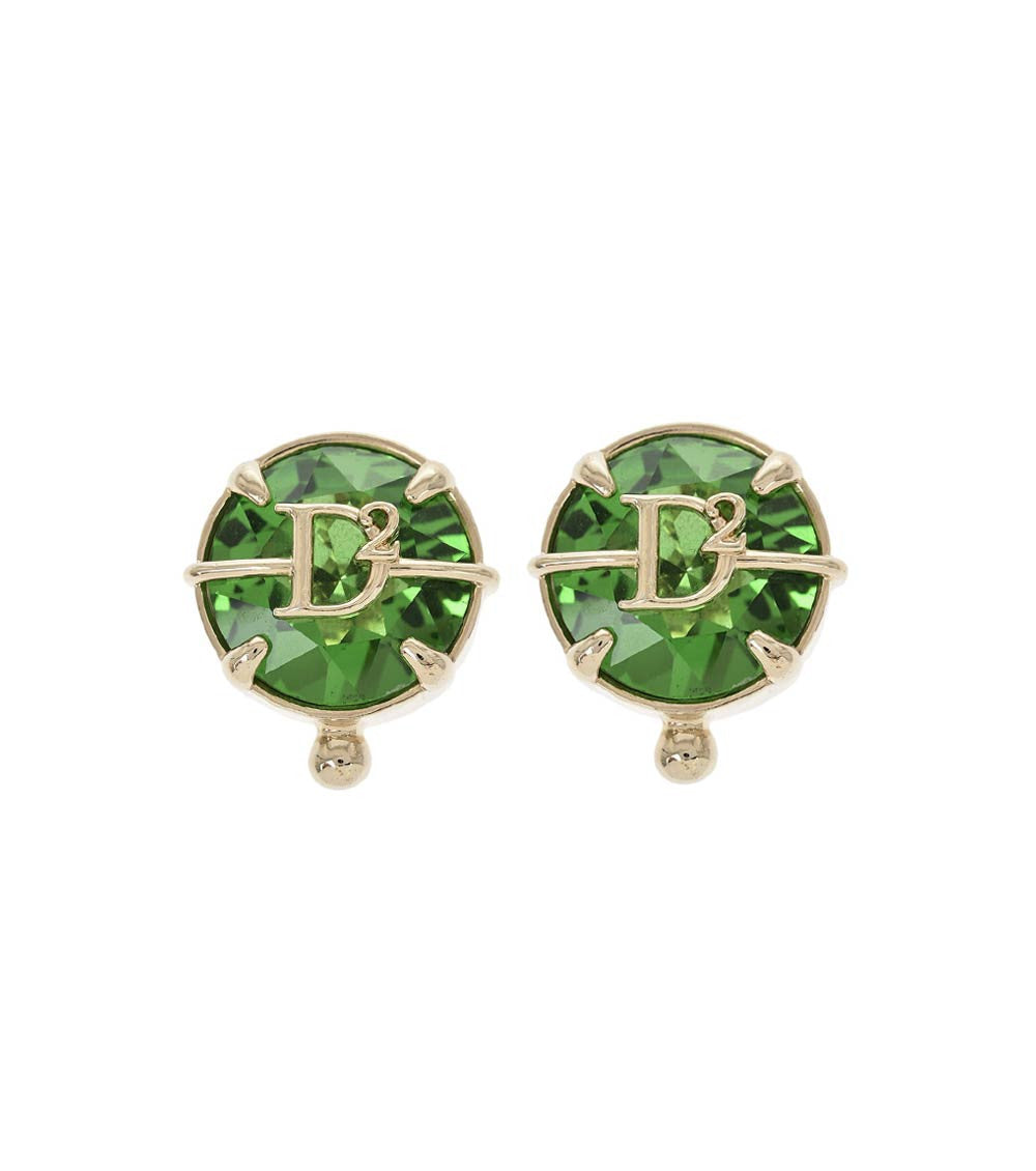 Green Logo Stud Earrings 1