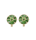 Green Logo Stud Earrings 1