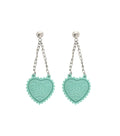 Green Heart Drop Earrings 1