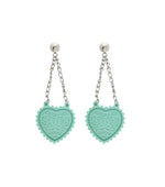 Green Heart Drop Earrings 1